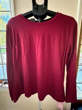 Sweetyweee Long Sleeve Nursing Top Burgundy Size L